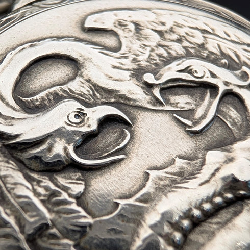 19世紀末 古董 LABRADOR(歐米茄) 懷錶 浮雕雕刻 開面 良好運作